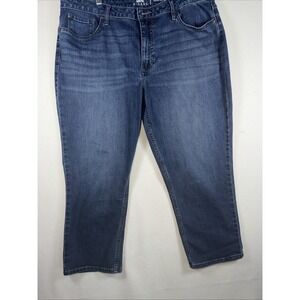 Lee Riders Womens Sz.18 Capri Jeans Blue Midrise Medium Wash Denim